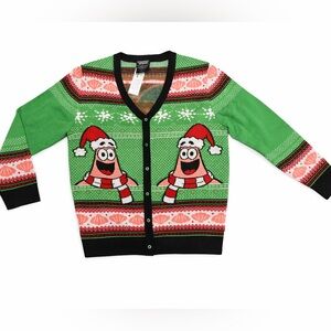 NWT SpongeBob SquarePants Patrick Ugly Christmas Cardigan – Size L